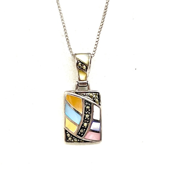 Sterling Inlaid Mother of Pearl Necklace